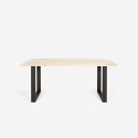 Setti 6 tuolia design läpinäkyvä ruokapöytä 180x80cm teollinen Vice Mitat