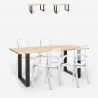 Ruokapöytä setti 160x80cm puu metalli 4 tuolia läpinäkyvä Jaipur M Varasto