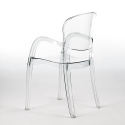 Setti 6 tuolia läpinäkyvä polykarbonaattipöytä 180x80cm teollinen Jaipur L 