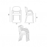 Setti 8 läpinäkyvää tuolia design ruokapöytä 220x80cm Jaipur XXL 
