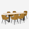Setti 6 tuolia samettipöytä 200x80cm teollinen muotoilu Samsara XL2 Varasto