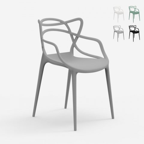 Tuoli design moderni käsinojilla kasattava keittiöön baariin ravintolaan Node Tarjous