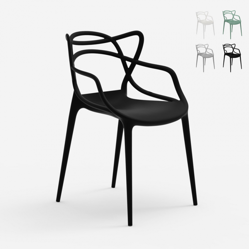 Tuoli design moderni käsinojilla kasattava keittiöön baariin ravintolaan Node