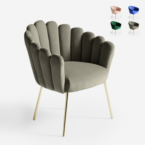 Tuoli kuorituoli moderni muotoilu sametti kultaiset jalat Calicis