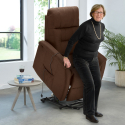 Rentouttava nojatuoli sähköinen kallistettava nousuavusteinen pyörillä ikääntyneille kankaasta Marie 