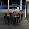 baarisetti teollinen 4 jakkaraa baaripöytä 60x60cm mason steel top light Alennukset