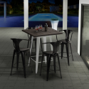 Lix-henkinen korkea baaripöytä ja 4 tuolia bruck white, 60x60cm, puu ja metalli Varasto