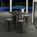 Lix-henkinen korkea baaripöytä ja 4 tuolia bent black, 60x60cm, musta Tarjous