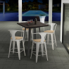 Bruck Top Light 4 baarituolia + baaripöytä 60x60 cm metallia ja puuta Alennukset