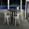Bruck Black Top Light 4 baarituolia + baaripöytä 60x60 cm metallia ja puuta Alennukset