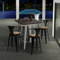 Bruck White Top Light 4 baarituolia + baaripöytä 60x60 cm metallia ja puuta Alennukset