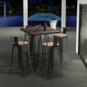 Rhodes Noix 4 baarituolia + baaripöytä 60x60 cm vintagetyyliä metallia ja puuta Tarjous