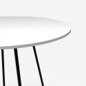 Pöytä moderni pyöreä 100 cm valkoinen metallijalat musta ruokasali Marmor Tarjous