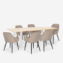 Setti 6 modernia design-tuolia samettinen ruokapöytä 180x80cm Samsara L3 Samsara L3 Alennukset