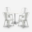 setti 4 tuolia Lix baariravintolat sohvapöytä horeca 90x90cm valkoinen just white Mitat
