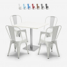setti 4 tuolia baariravintolat sohvapöytä horeca 90x90cm valkoinen just white Tarjous