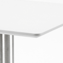 Setti 4 tuolia polypropeenista baari-ravintolapöytä valkoinen Horeca 90x90cm Jasper White 