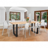 Setti 6 tuolia design läpinäkyvä ruokapöytä 180x80cm teollinen Vice Myynti
