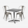 neliön muotoinen taittopöytä 70x70cm teräs 2 tuolia Lix vintage magnum Tarjous