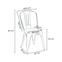 setti 2 tuolia teräs Lix teollinen muotoilu pyöreä pöytä 70cm factotum Mitat