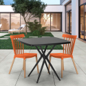 Setti 2 tuolia design moderni neliönmuotoinen pöytä musta 70x70cm Roslin Black Valinta
