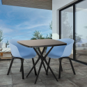 Setti 2 tuolia design musta neliönmuotoinen pöytä 70x70cm moderni Navan Black Malli