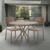 Setti 2 tuolia polypropeeni design pöytä pyöreä 80cm beige Ipsum Ipsum Myynti