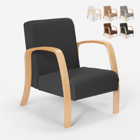 Ergonominen skandinaavinen muotoilu puinen nojatuoli-oleskelutila Frederiksberg Tarjous