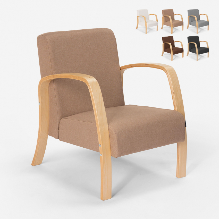 Ergonominen skandinaavinen muotoilu puinen nojatuoli-oleskelutila Frederiksberg Tarjous