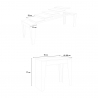 Jatkettava konsolipöytä 90x42-302cm ruokapöytä puu valkoinen Isotta Luettelo