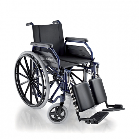 Kokoontaitettava pyörätuoli iäkkäille vammaisille itseliikkuvalla jalkatuella 500 Large Surace
