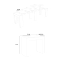 Jatkettava konsolipöytä 90x42-302cm valkoinen puu ruokapöytä Mia Luettelo