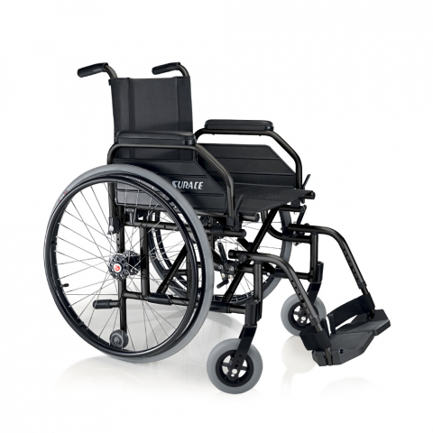 Laptop along Rooster 500 Surace Itseliikkuva taitettava pyörätuoli iäkkäille vammaisille  jalkatuilla