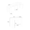 Jatkettava konsolipöytä 90x42-302cm keittiö ruokapöytä valkoinen Emy Luettelo