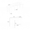 Jatkettava konsolipöytä 90x42-302cm keittiö ruokapöytä valkoinen Emy Luettelo