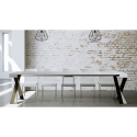 Ulosvedettävä konsolipöytä moderni design valkoinen 90x40-300cm cm ruokapöytä Diago Alennukset
