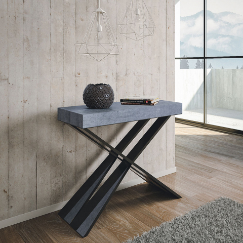 Jatkettava designkonsoli 90x40-300cm moderni pöytä Diago Concrete