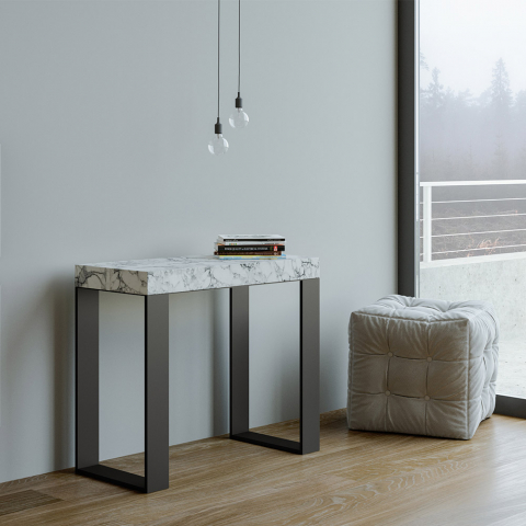 Jatkettava konsoli 90x40-300cm moderni design marmoripöytä Tecno Marble