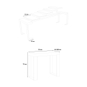 Sisäänkäynnin konsolipöytä, jatkettava 90x40-300 cm puuta ja metallia, Tecno Fir Luettelo