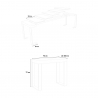Jatkettava konsolipöytä 90x40-300cm design ruokapöytä valkoinen metalli Tecno Luettelo