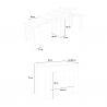 Jatkettava puinen konsolipöytä 90x42-302cm ruokailupöytä Modem Noix Luettelo