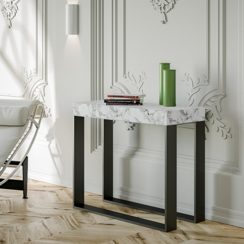 Jatkettava marmorinen sisääntulokonsoli 90x40-300cm ruokapöytä Elettra Marble