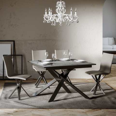 Jatkettava ruokapöytä harmaa 90x120-180cm moderni Ganty Betoni Tarjous