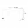 Jatkettava ruokapöytä 90x160-220cm valkoinen moderni muotoilu Bibi Long Luettelo