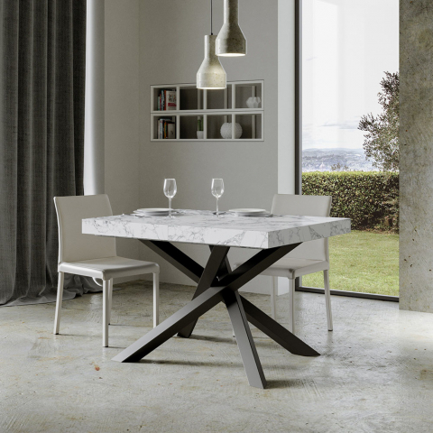 Jatkettava keittiön ruokapöytä 90x130-234cm marmoria Volantis Marble