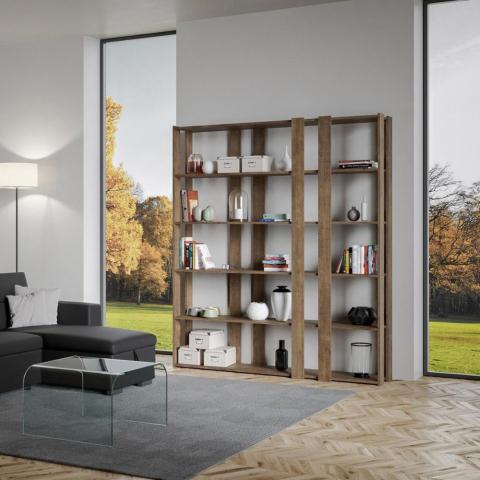 Seinäkirjahylly olohuone toimisto 6 hyllyä puinen design Kato E Wood