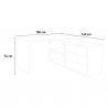 Työpöytä sivutasolla ja laatikostolla, valkoinen, betoniefekti 140x150cm Schema Ominaisuudet