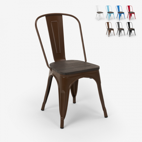Varastossa 20 kpl Tolix Industrial tuolit terästä puuta keittiöön ja baariin Steel Wood