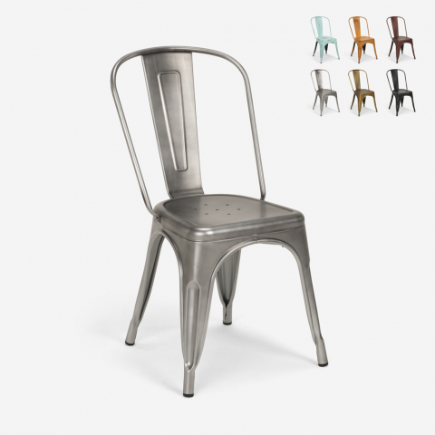 20 tuolia teollinen muotoilu metalli vintage shabby chic tolix-tyyli Steel Old