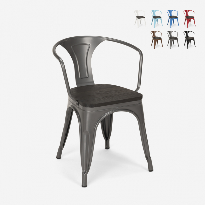 20 tuolia design metalli puu teollisuus Lix tyyli baari keittiö steel wood arm Hinta